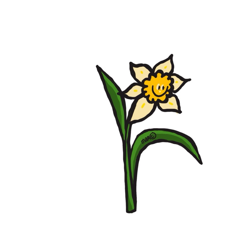 Handgetekende bloemenillustratie door Marretjes